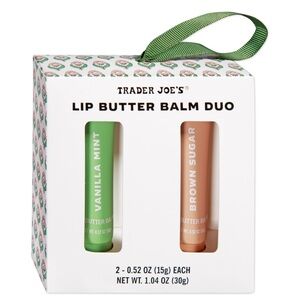 Trader Joe’s Lip Butter Balm Duo Vanilla Mint & Brown Sugar Brand New in Box